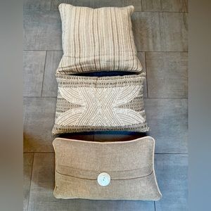 Set of 3 pillows - beige tones with fun textures! Look great used together!